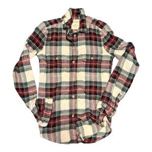 American Eagle Outfitters Plaid Button Down Shirt - Red, Green, White